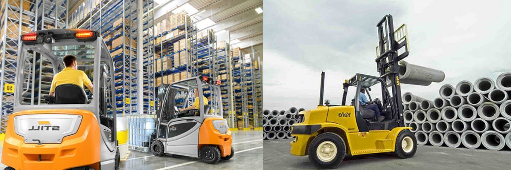 Погрузчик на электрокаре в Польше фотографии